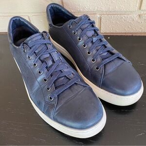 TRASK Mens Sheepskin Leather Sneakers Shoes Navy Modern Minimalist Comfort 10.5